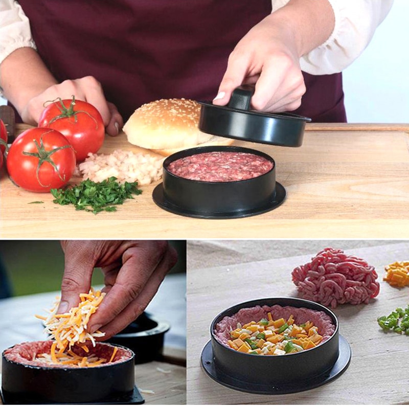 Presse-hamburger-ronde-et-en-plastique-pour-fabricant-de-burger-pour-le-grill-moule-de-galette- Gadget Maison