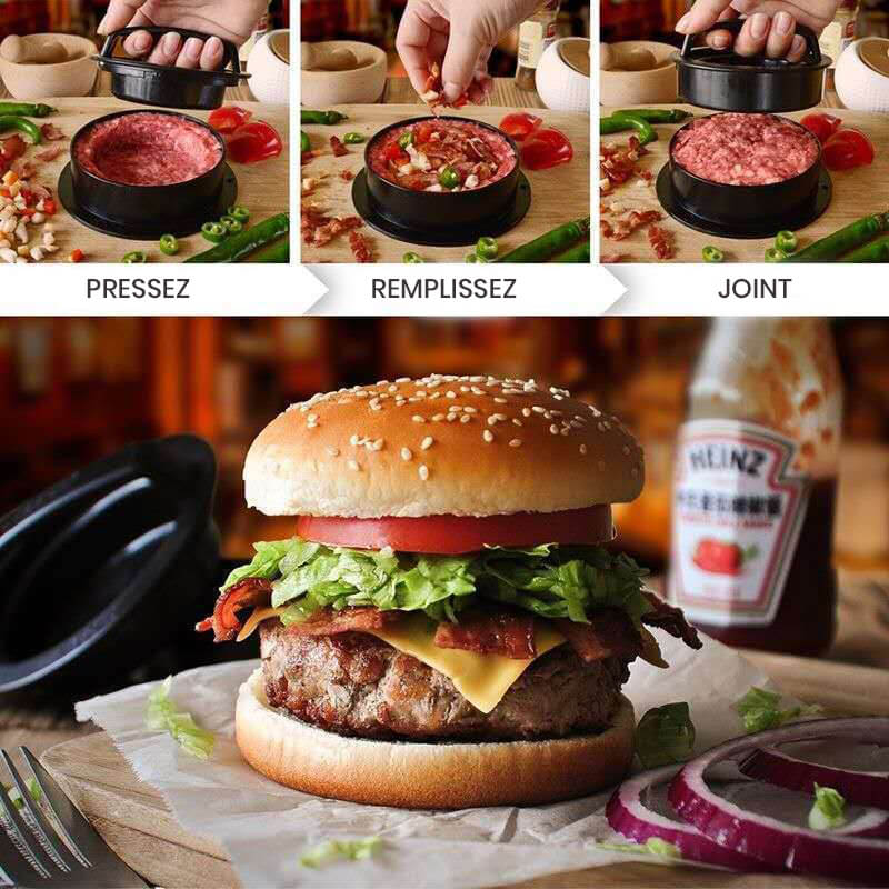 Presse-hamburger-ronde-et-en-plastique-pour-fabricant-de-burger-pour-le-grill-moule-de-galette-Gadget-Maison